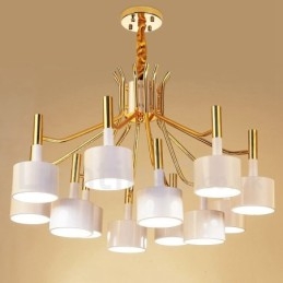 Lampadario moderno contemporaneo a 12 luci e 2 livelli