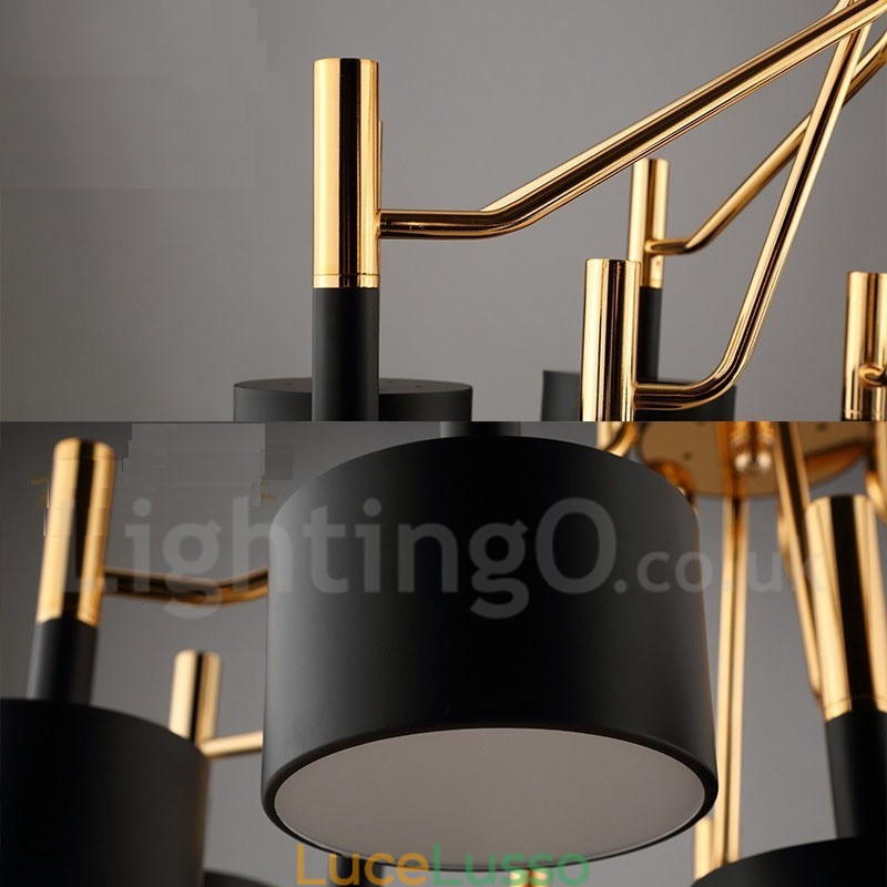 Lampadario moderno contemporaneo a 12 luci e 2 livelli