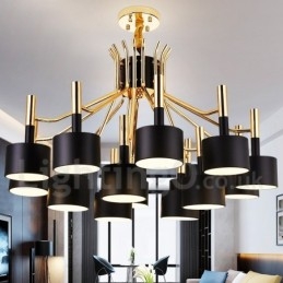 Lampadario moderno in stile contemporaneo a 2 livelli con 15 luci