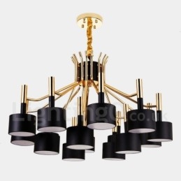 Lampadario moderno in stile contemporaneo a 2 livelli con 15 luci