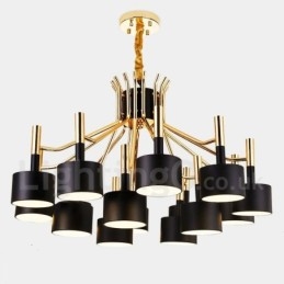 Lampadario moderno in stile contemporaneo a 2 livelli con 15 luci
