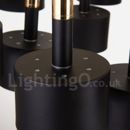 Lampadario moderno in stile contemporaneo a 2 livelli con 15 luci