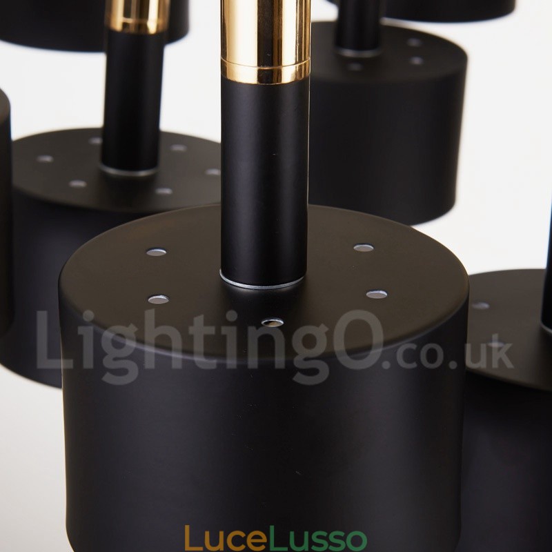 Lampadario moderno in stile contemporaneo a 2 livelli con 15 luci