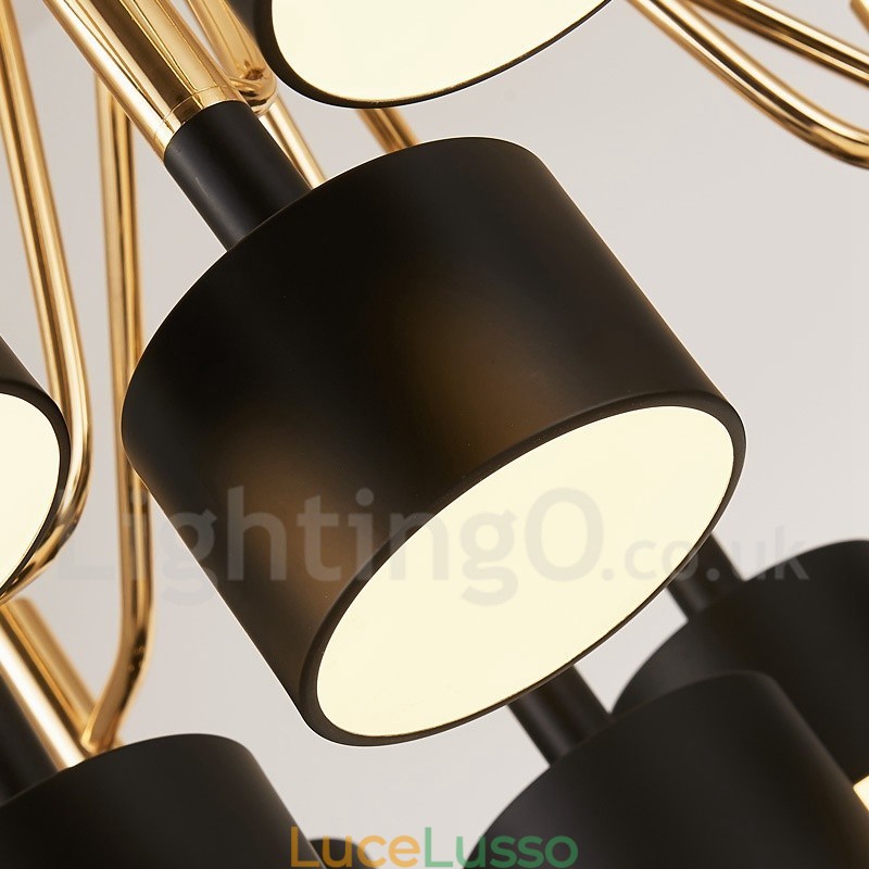 Lampadario moderno in stile contemporaneo a 2 livelli con 15 luci