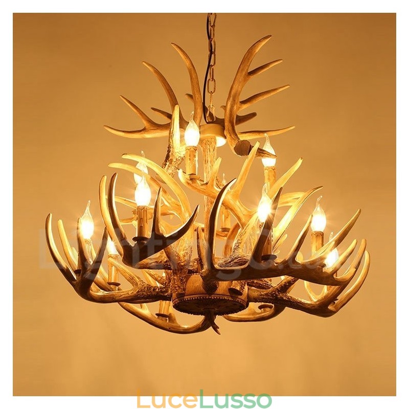Lampadario vintage country a 12 luci
