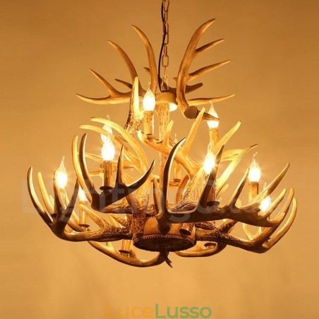 Lampadario vintage country a 12 luci Lampadario vintage country a 12 luci