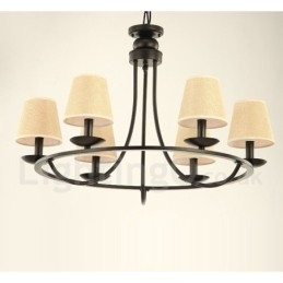 Lampadario a 6 luci a un piano in stile country retrò