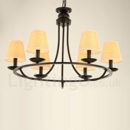 Lampadario a 6 luci a un piano in stile country retrò