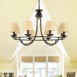 Lampadario a 8 luci a un piano in stile country retrò