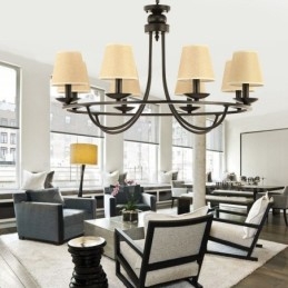 Lampadario a 8 luci a un piano in stile country retrò