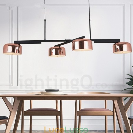 Lampadario girevole moderno contemporaneo a 4 luci a un livello Lampadario girevole moderno contemporaneo a 4 luci a un livello