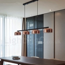 Lampadario girevole moderno contemporaneo a 4 luci a un livello