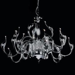 Lampadario moderno a forma di cigno a 24 luci, lampadina cromata G4 inclusa