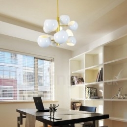 Lampadario moderno contemporaneo bianco a 10 luci