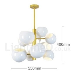 Lampadario moderno contemporaneo bianco a 10 luci