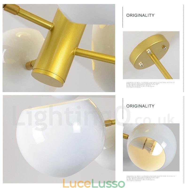 Lampadario moderno contemporaneo bianco a 10 luci