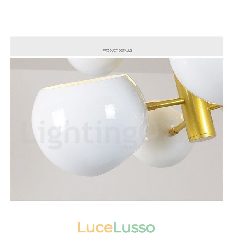 Lampadario moderno contemporaneo bianco a 10 luci