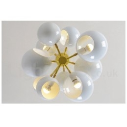 Lampadario moderno contemporaneo bianco a 10 luci