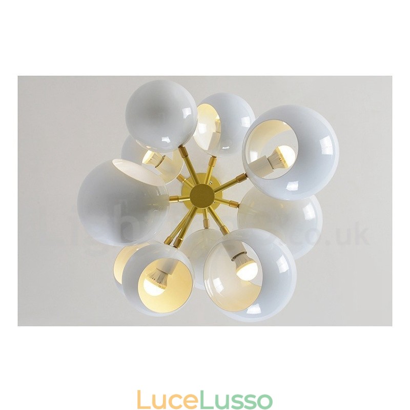 Lampadario moderno contemporaneo bianco a 10 luci