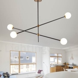 Lampadario moderno contemporaneo a 4 luci e 2 livelli