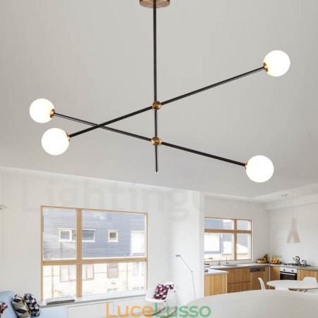 Lampadario moderno contemporaneo a 4 luci e 2 livelli Lampadario moderno contemporaneo a 4 luci e 2 livelli