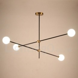 Lampadario moderno contemporaneo a 4 luci e 2 livelli