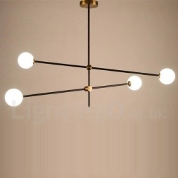Lampadario moderno contemporaneo a 4 luci e 2 livelli