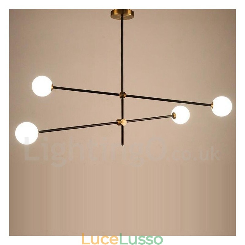 Lampadario moderno contemporaneo a 4 luci e 2 livelli