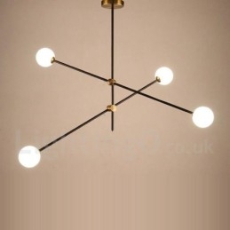 Lampadario moderno contemporaneo a 4 luci e 2 livelli