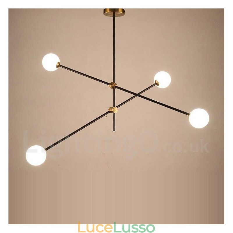 Lampadario moderno contemporaneo a 4 luci e 2 livelli