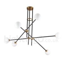 Lampadario moderno contemporaneo a 6 luci e 3 livelli
