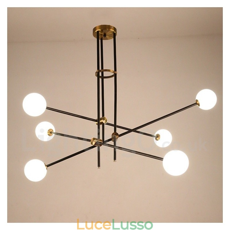 Lampadario moderno contemporaneo a 6 luci e 3 livelli