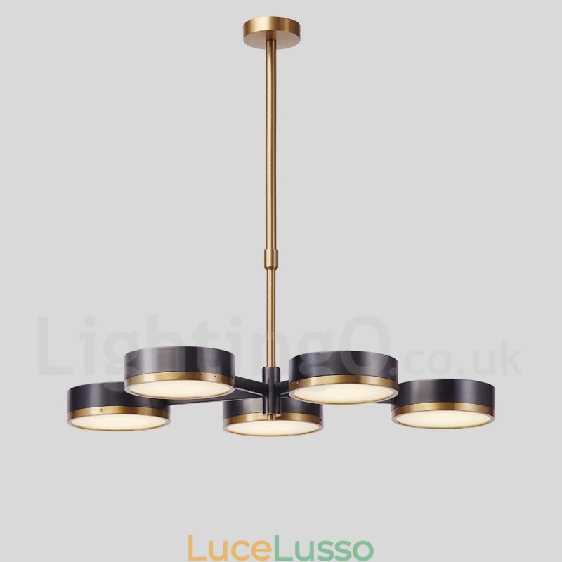 Lampadario moderno contemporaneo a 5 luci a un livello