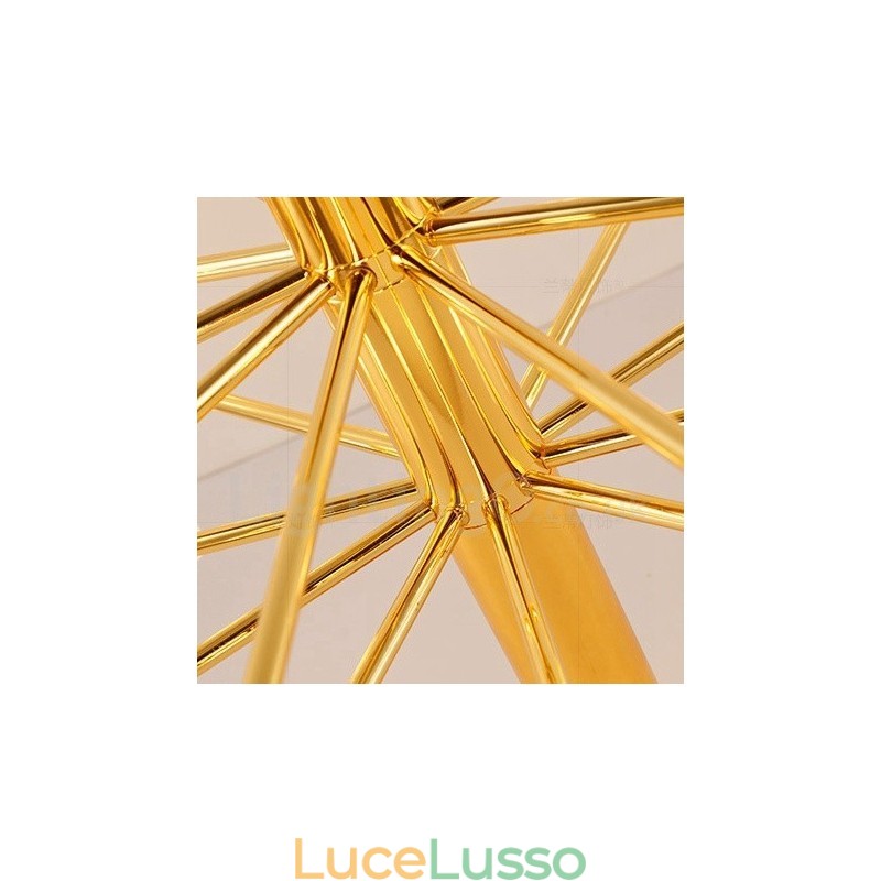 Lampadario moderno contemporaneo a 2 livelli, 40 luci dorate