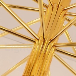 Lampadario moderno contemporaneo a 2 livelli, 40 luci dorate