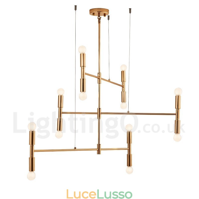 Lampadario moderno contemporaneo a 8 luci e 3 livelli