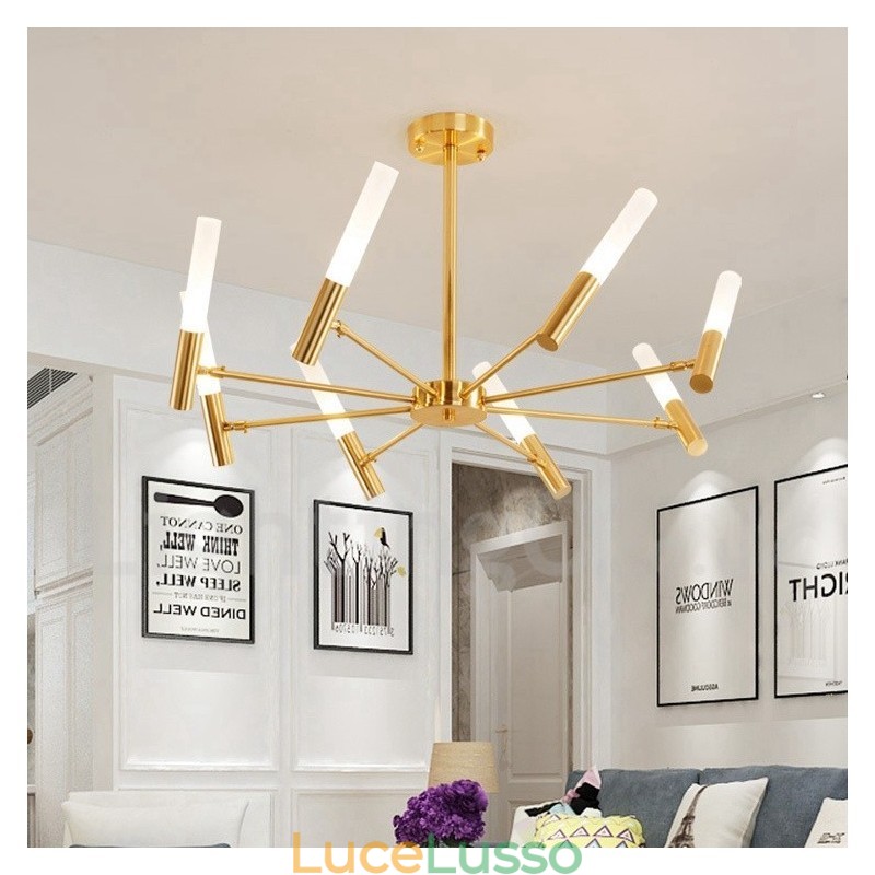 Lampadario moderno contemporaneo girevole a 8 luci