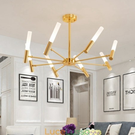 Lampadario moderno contemporaneo girevole a 8 luci Lampadario moderno contemporaneo girevole a 8 luci