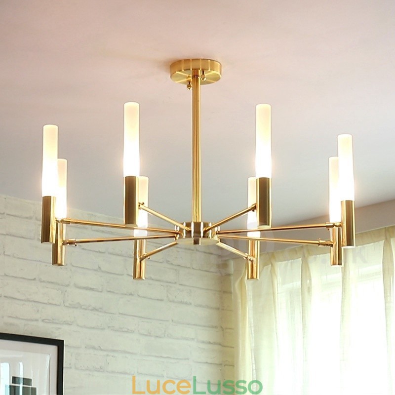 Lampadario moderno contemporaneo girevole a 8 luci