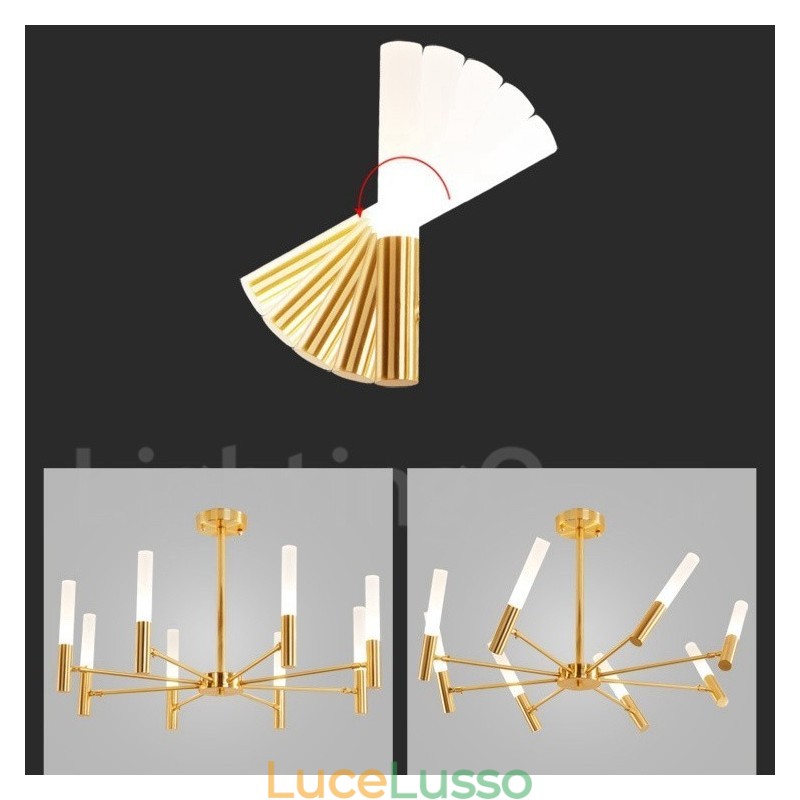 Lampadario moderno contemporaneo girevole a 8 luci