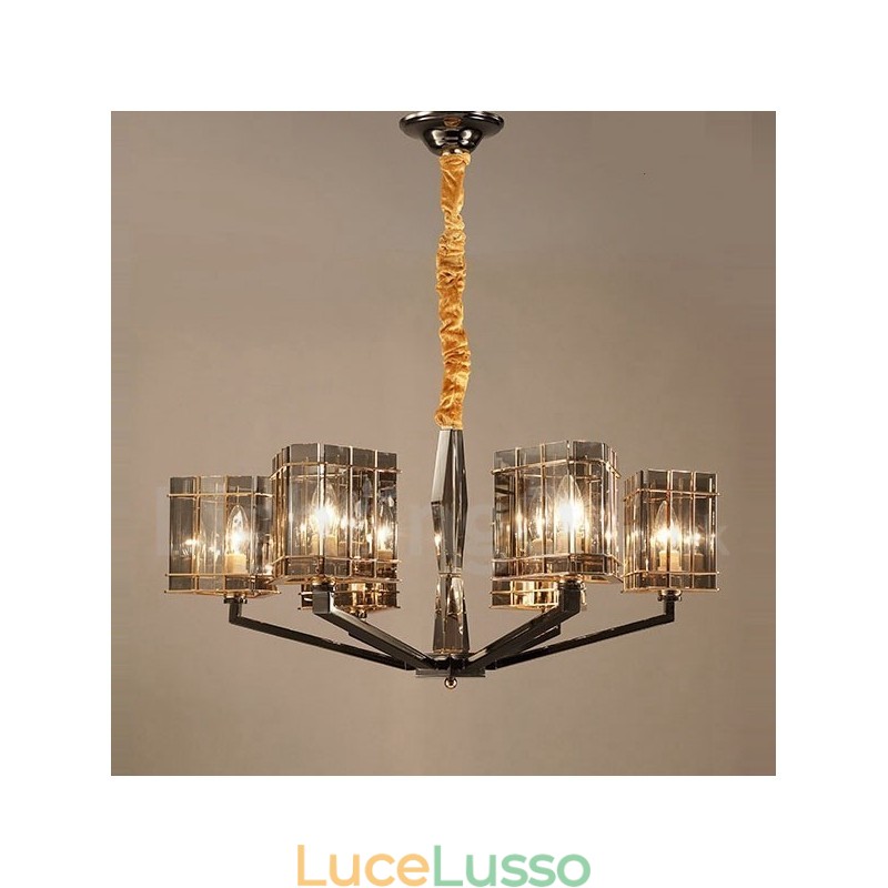 Lampadario moderno contemporaneo a 6 luci a un livello