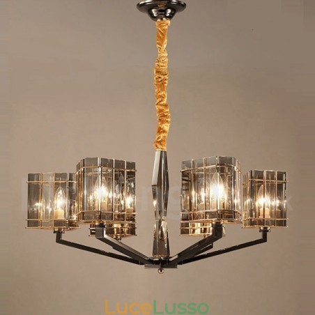 Lampadario moderno contemporaneo a 6 luci a un livello