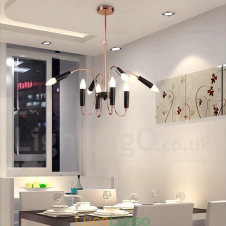Lampadario moderno contemporaneo a 2 livelli e 8 luci Lampadario moderno contemporaneo a 2 livelli e 8 luci