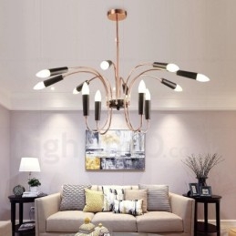 Lampadario moderno contemporaneo a 2 livelli e 12 luci