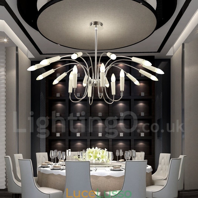 Lampadario moderno contemporaneo a 2 livelli e 18 luci