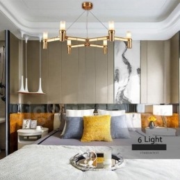 Lampadario moderno contemporaneo a 6 luci a un livello