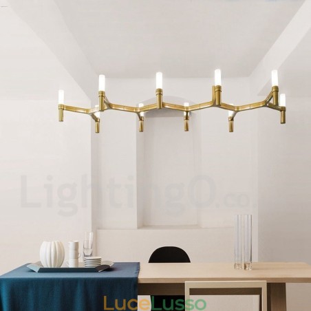 Lampadario moderno contemporaneo a 10 luci a un livello Lampadario moderno contemporaneo a 10 luci a un livello