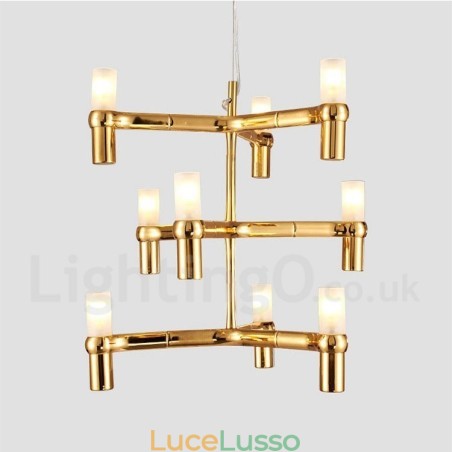 Lampadario moderno contemporaneo a 9 luci e 3 livelli Lampadario moderno contemporaneo a 9 luci e 3 livelli