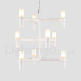 Lampadario moderno contemporaneo a 9 luci e 3 livelli