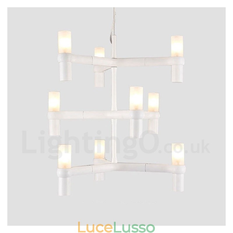 Lampadario moderno contemporaneo a 9 luci e 3 livelli
